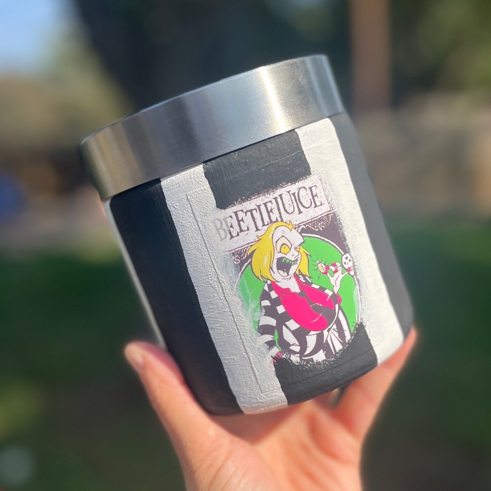 Beetlejuice Hand Painted Jar